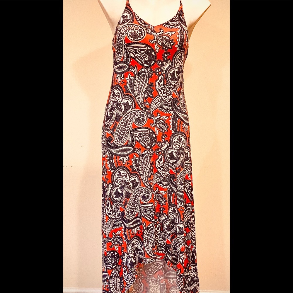 Summer Dress:Cynthia Rowley Coral/blue Small